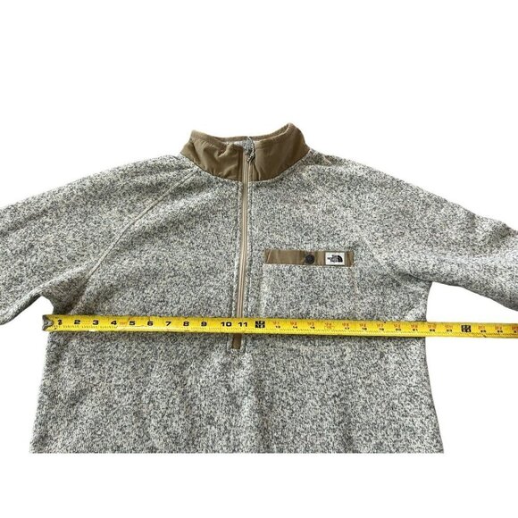 The North Face Gordon Lyons Mens 1/4 Zip Fleece Sweater Tan Size Medium Heather - Picture 9 of 12